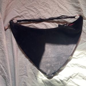 90s black suede purse